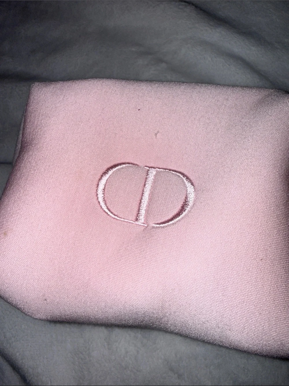 Dior Pink Embroidered CD Cosmetic Pouch